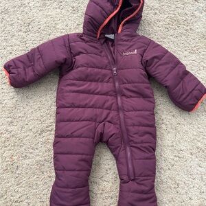 Nook Purple Snowsuit with Bright Orange Accents